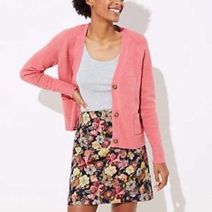 Loft Petite Floral Jacquard Shift Skirt